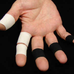 Hand with Monster Percussion Drummer's Finger Tape