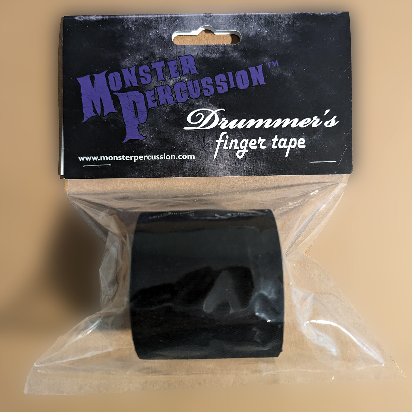 Monster percussion drummers tape black two inches in packaging